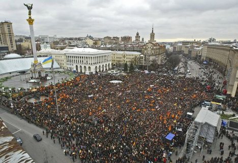 maidan arancione durante la rivoluzione a kiev in ucraina
